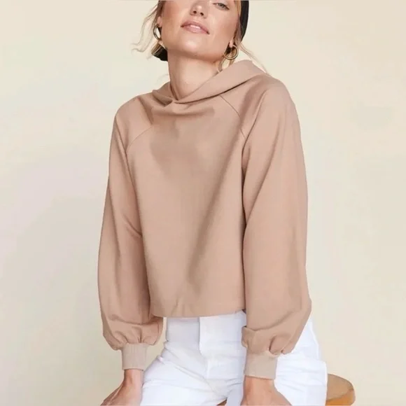 LPA Revolve Camel Tan Cropped Hoodie Sweatshirt XS - Picture 1 of 8